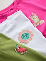 Pink/Green Boxy Graphic T-Shirts 3 Pack (3-16yrs) - Image 6 of 7