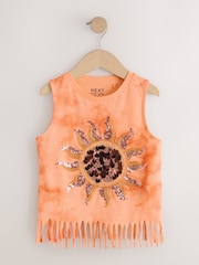 Portocaliu soare - Fringe Sequin Vest (3-16yrs) - Imaginea 5 din 8