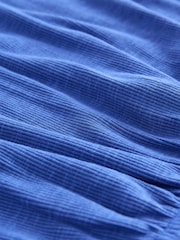 Blue Washed Ribbed Shorts Set (3-16yrs) - Image 6 of 7