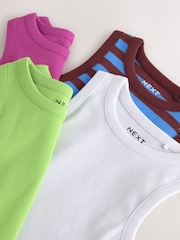 Multi Bright Ribbed Vest 4 Pack (3-16yrs) - Image 7 of 8