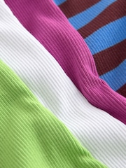Multi Bright Ribbed Vest 4 Pack (3-16yrs) - Image 8 of 8
