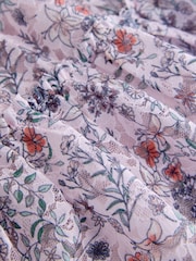 أرجواني - طقم من صديري مضلَّع وتنورة دانتيل متوسطة الطول بطبعة مورّدة (3 - 16 سنة) - Image 7 of 8