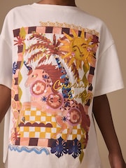 White Unicorn Sequin - T-shirt och cykelshorts Set (3–16år) - Bild 4 av 9