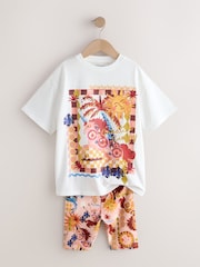 White Unicorn Sequin - T-shirt och cykelshorts Set (3–16år) - Bild 6 av 9