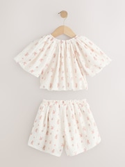 Ecru Ditsy Floral Broderie Bubble Shorts Set (3-16yrs) - Image 7 of 11