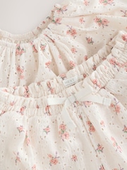 Ecru Ditsy Floral Broderie Bubble Shorts Set (3-16yrs) - Image 8 of 11