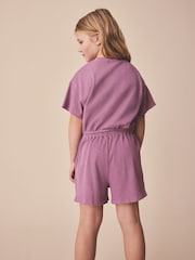 Purple Washed Ribbed Shorts Set (3-16yrs) - Image 2 of 8