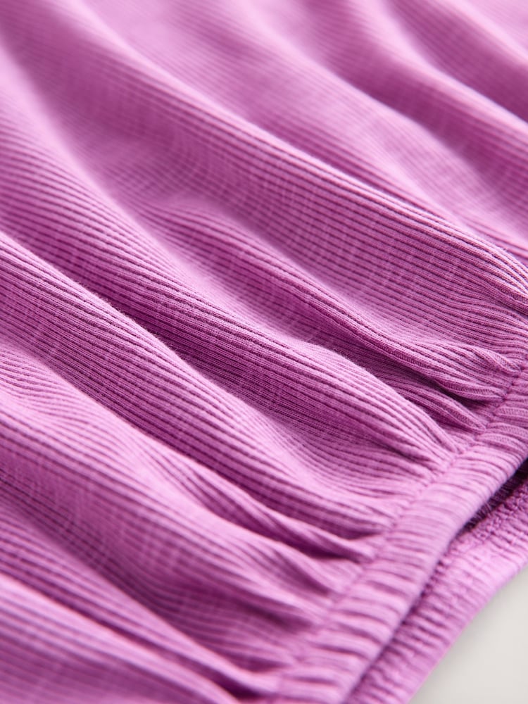 Purple Washed Ribbed Shorts Set (3-16yrs) - Image 8 of 8