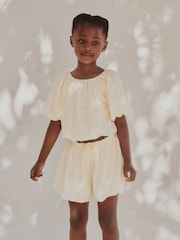 Yellow Broderie Bubble Shorts Set (3-16yrs) - Image 1 of 8