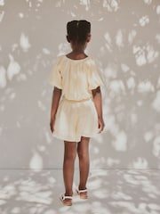 Yellow Broderie Bubble Shorts Set (3-16yrs) - Image 3 of 8