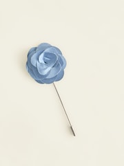 Light Blue Silk Tie Pocket Square and Pin Set - Image 3 of 4