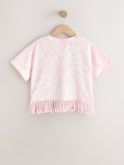Pink Tie Dye Rolling Stones Fringe Band T-Shirt (3-16yrs) - Image 5 of 7
