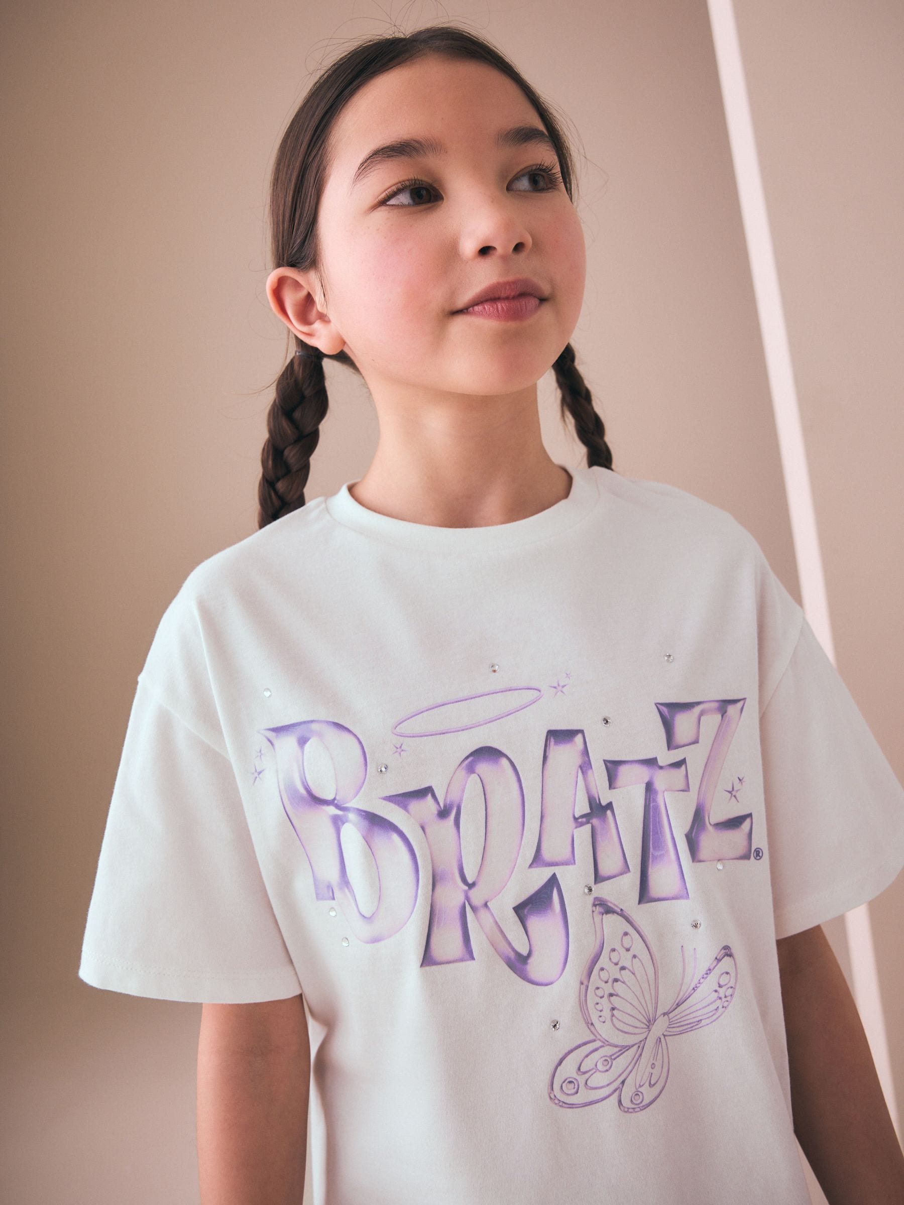 Buy White Bratz License Oversized Graphic T-Shirt (3-16yrs) from