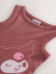 Purple Washed Kuromi Ribbed Vest (3-16yrs) - Image 8 of 9