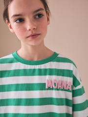 Green Stripe Moana License Oversized Boxy T-Shirt (3-16yrs) - Image 4 of 9