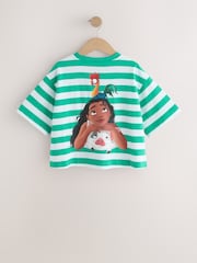 Green Stripe Moana License Oversized Boxy T-Shirt (3-16yrs) - Image 6 of 9