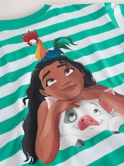 Green Stripe Moana License Oversized Boxy T-Shirt (3-16yrs) - Image 8 of 9