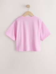 Pink Embroidered License Stitch Oversized Boxy T-Shirt (3-16yrs) - Image 9 of 11