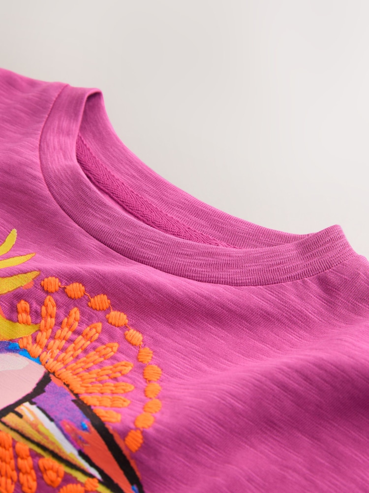 Purple Toucan - Embroidered Oversized Boxy T-Shirt (3-16yrs) - Bild 7 von 7