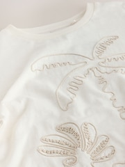 Ecru Embroidered Oversized Boxy T-Shirt (3-16yrs) - Image 11 of 11