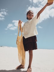 Ecru Embroidered Oversized Boxy T-Shirt (3-16yrs) - Image 6 of 11