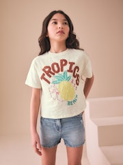 Ecru Tropics Embroidered Textured T-Shirt (3-16yrs) - Image 2 of 8