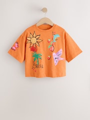 Orange Soleil - Embroidered Oversized Boxy T-Shirt (3-16yrs) - Bild 5 von 7