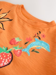 Orange Soleil - Embroidered Oversized Boxy T-Shirt (3-16yrs) - Bild 7 von 7