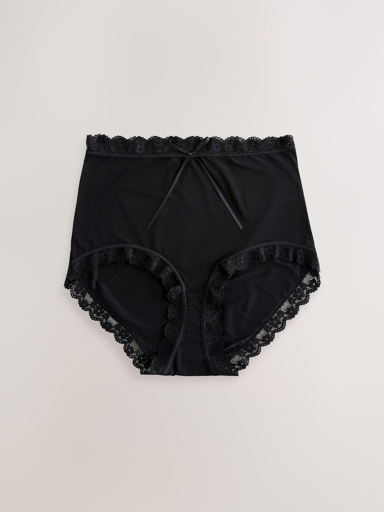 Black/Animal/Red - Microfibre And Lace Knickers 3 Pack - Imaginea 2 din 6