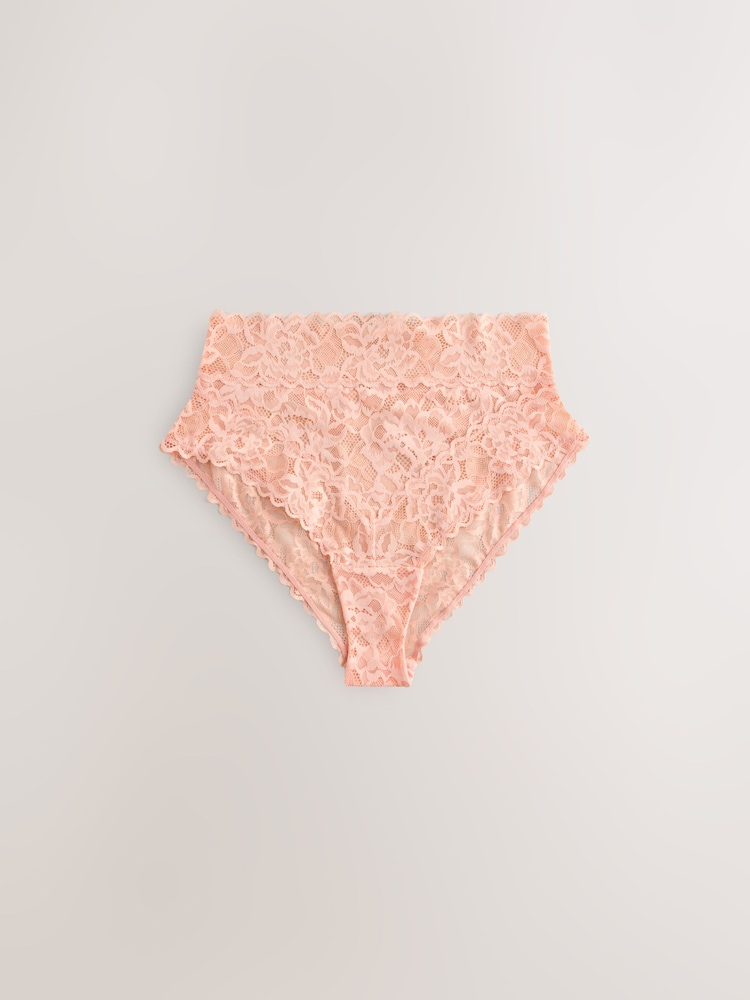 Pastels High Waist High Leg All Over Lace Knickers 7 Pack - Image 2 of 10