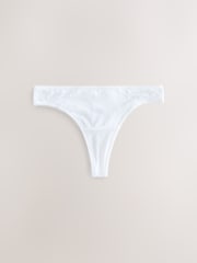 White/Pink/Mint/Yellow Thong Modal & Lace Knickers 5 Pack - Image 10 of 12