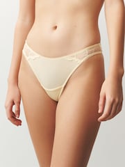 White/Pink/Mint/Yellow Thong Modal & Lace Knickers 5 Pack - Image 2 of 12