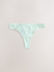 White/Pink/Mint/Yellow Thong Modal & Lace Knickers 5 Pack - Image 7 of 12