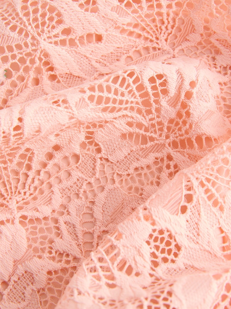 Coral Pink/Green/Cream - 蕾丝前开式无痕内裤3 包装 - 图片10 / 10