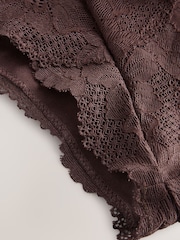 Peach Pink High Waist High Leg All Over Lace Knickers 3 Pack - Image 10 of 10