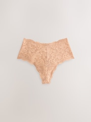 Peach Pink High Waist High Leg All Over Lace Knickers 3 Pack - Image 5 of 10