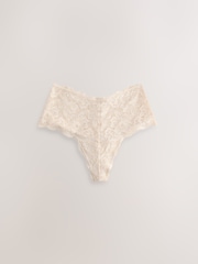 Peach Pink High Waist High Leg All Over Lace Knickers 3 Pack - Image 7 of 10