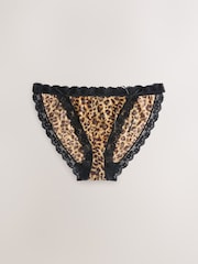 Black/Animal/Red - Microfibre And Lace Knickers 3 Pack - Imaginea 2 din 6