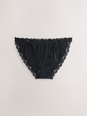 Black/Animal/Red - Microfibre And Lace Knickers 3 Pack - Imaginea 4 din 6