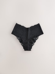 Black Brazilian All Over Lace Knickers 3 Pack - Image 4 of 6