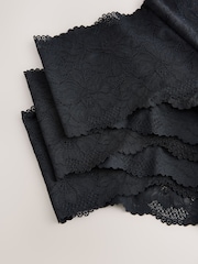 Black Brazilian All Over Lace Knickers 3 Pack - Image 5 of 6