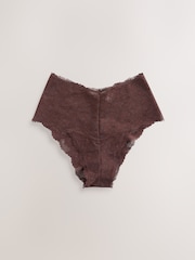Peach Pink Brazilian All Over Lace Knickers 3 Pack - Image 8 of 10