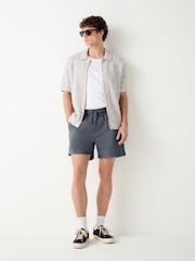 Navy Garment Dyed Drawstring Waist Shorts - Image 2 of 10