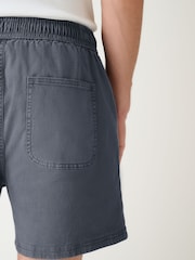 Navy Garment Dyed Drawstring Waist Shorts - Image 6 of 10