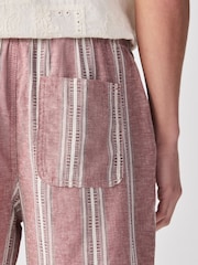 Red Linen Blend Elasticated Waist Shorts - Image 5 of 10