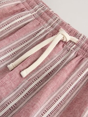 Red Linen Blend Elasticated Waist Shorts - Image 8 of 10