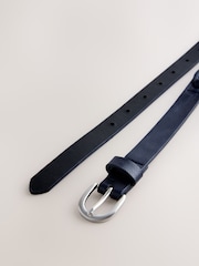 Navy Blue Skinny PU Link Detail Belt - Image 5 of 5