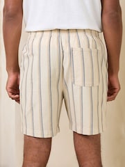 Ecru Stripe Drawstring Waist Shorts - Image 3 of 9