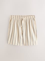 Ecru Stripe Drawstring Waist Shorts - Image 6 of 9