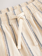 Ecru Stripe Drawstring Waist Shorts - Image 7 of 9